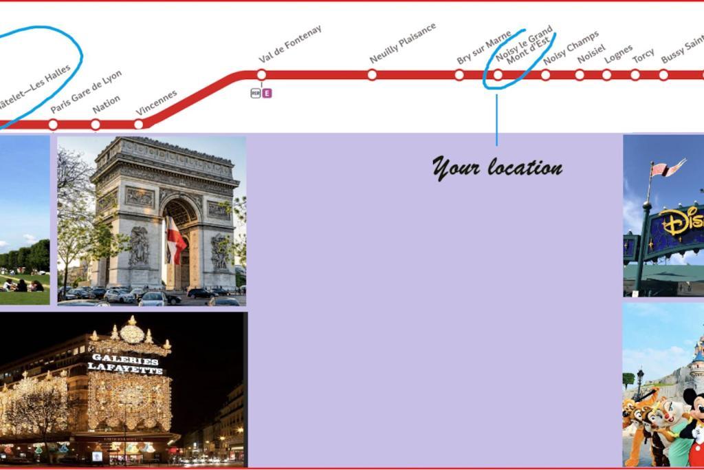 Le Petit Noisy Entre Paris Et Disney, Proche Centrex Avec Jardin Privatif Et Parking Esterno foto